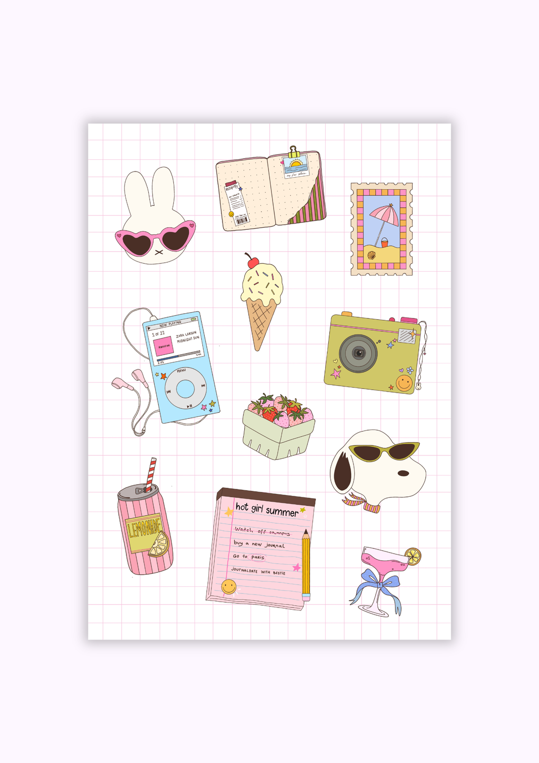 Stickervel A5 - Hot girl summer