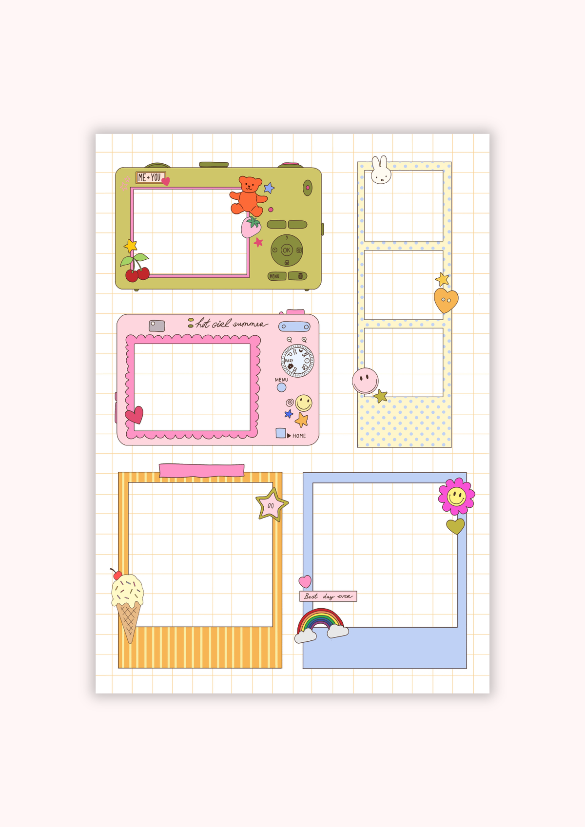 Stickervel A5 - photo frames